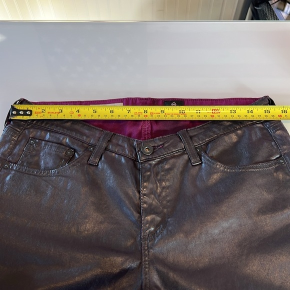 Adriano Goldschmied faux leather iridescent, blackish brown pants size 30 skinny - Picture 11 of 11